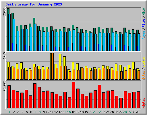 Daily usage for January 2023