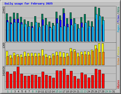 Daily usage for February 2025