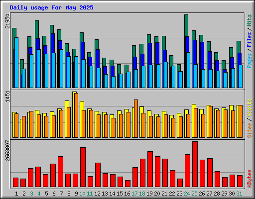 Daily usage for May 2025