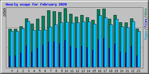 Hourly usage for February 2020
