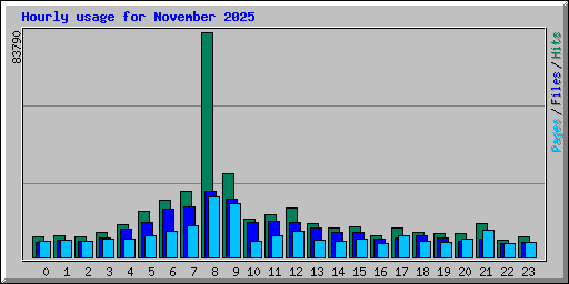 Hourly usage for November 2025