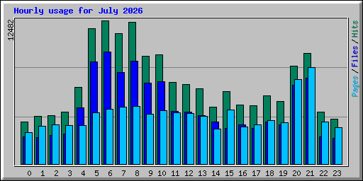Hourly usage for July 2026